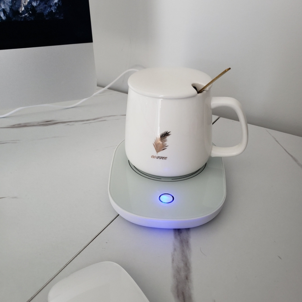 BNIB Mug with Heated Coaster - Green or White